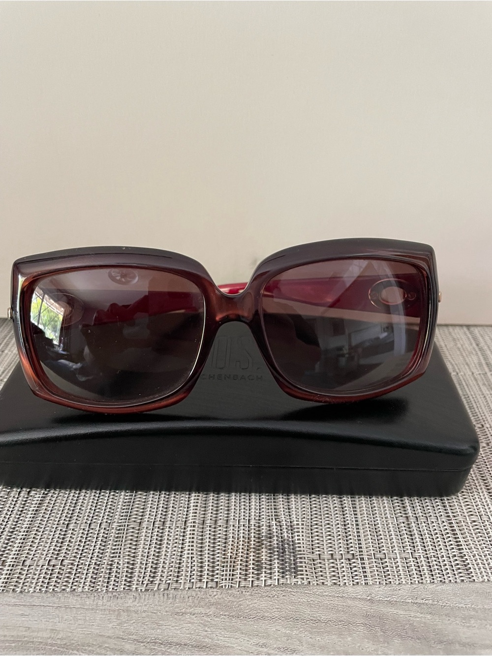 Vintage Christian Dior My Lady Dior 6 Sunglasses Burgundy Oversized Y2K Italy
